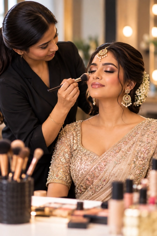 Bridal makeup service at UmaHari Premium Salon in T. Dasarahalli, Bengaluru